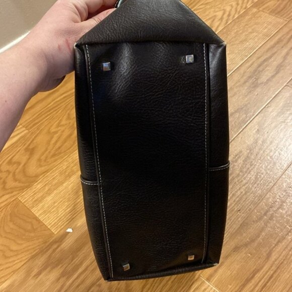 Matt & Nat Vegan Brown Green Leather Handbag Vintage 90’s Women’s - Picture 12 of 15